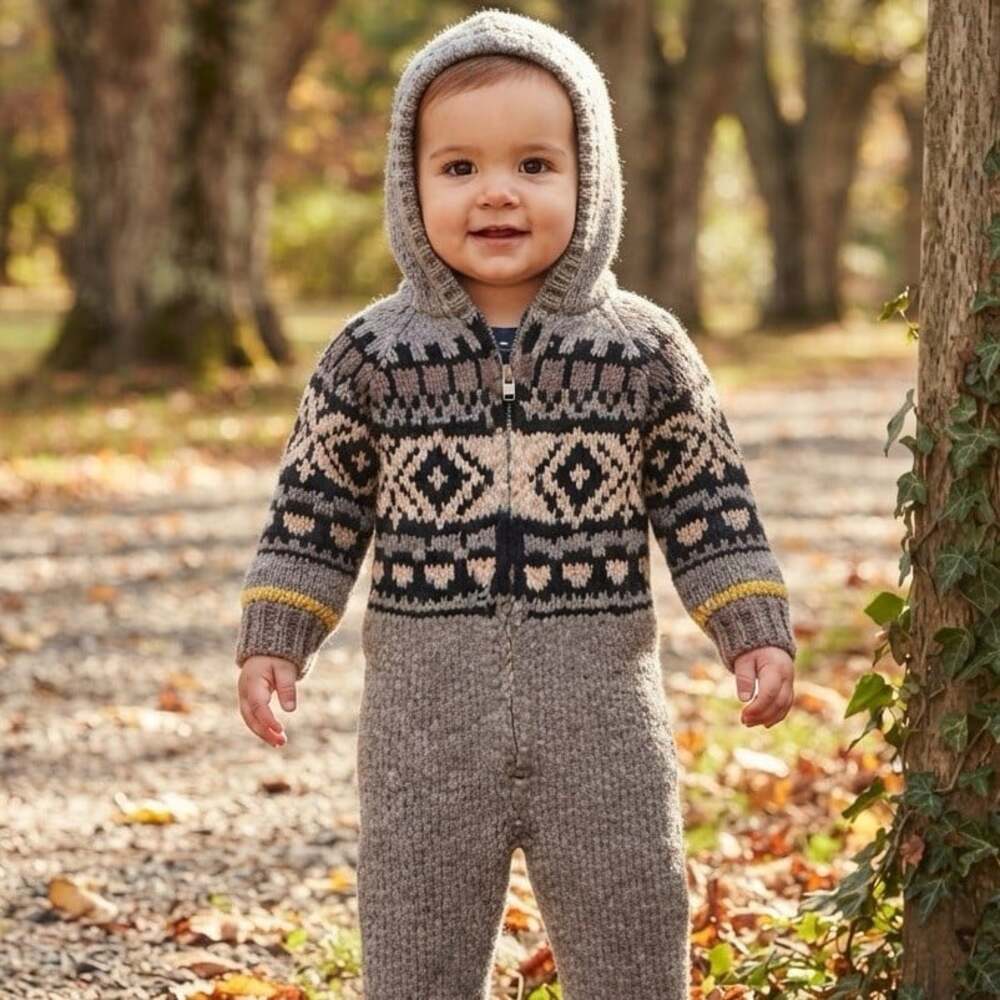 NWT Stella McCartney baby 18M Fair Isle Knit Jumper Romper Sweater Hoodie Zip Up